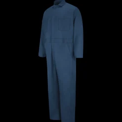Red Kap Button-Front Cotton Coverall Navy Outlet