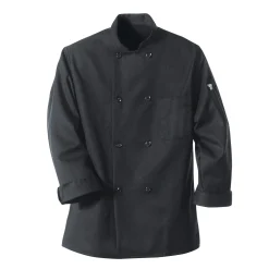 Red Kap Eight Pearl Button  Chef Coat Black Outlet
