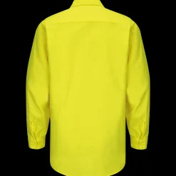 Red Kap Long Sleeve Enhanced Visibility Ripstop Work Shirt Fluorescent Yellow Discount