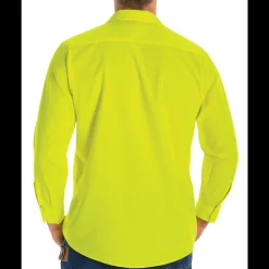 Red Kap Long Sleeve Enhanced Visibility Ripstop Work Shirt Fluorescent Yellow Discount