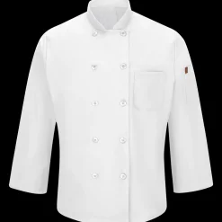 Red Kap Men's Chef Coat with OilBlok + MIMIX® White New