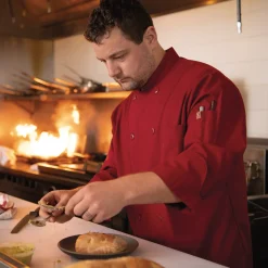 Red Kap Men's Chef Coat with OilBlok + MIMIX® White New