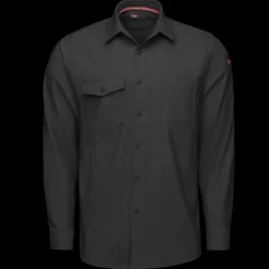 Red Kap Men's Cooling Long Sleeve Work Shirt Black Sale