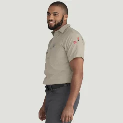 Red Kap Men's Cooling Short Sleeve Work Shirt Sand Best