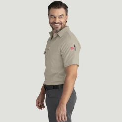 Red Kap Men's Cooling Short Sleeve Work Shirt Sand Best