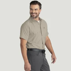 Red Kap Men's Cooling Short Sleeve Work Shirt Sand Best