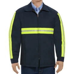 Red Kap Men's Enhanced Visibility Perma-Lined Panel Jacket Navy Online