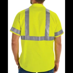 Red Kap Men's Hi-Visibility Short Sleeve Ripstop Work Shirt - Type R, Class 2 Fluorescent Yellow Online