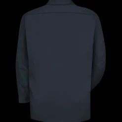 Red Kap Men's Long Sleeve Deluxe Heavyweight Cotton Shirt Dark Navy Fashion