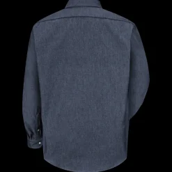 Red Kap Men's Long Sleeve Deluxe  Shirt Denim New
