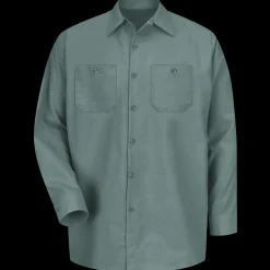 Red Kap Men's Long Sleeve Industrial Work Shirt Light Green Best