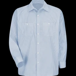 Red Kap Men's Long Sleeve Industrial Stripe Work Shirt Blue / White Stripe Online