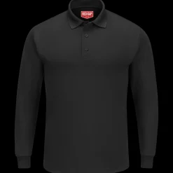 Red Kap Men's Long Sleeve Performance Knit® Polo Black Best
