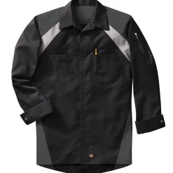 Red Kap Men's Long Sleeve Tri-Color Shop Shirt Black / Charcoal Online