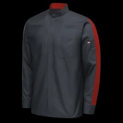 Red Kap Men's Long Sleeve Two-Tone Pro+ Work Shirt with OilBlok and MIMIX® Charcoal / Fireball Discount