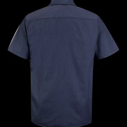 Red Kap Men's Short Sleeve Durastripe® Work Shirt Navy / Light Blue Twin Stripe New