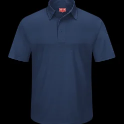 Red Kap Men's Short Sleeve Performance Knit® Flex Series Pro Polo Navy Hot