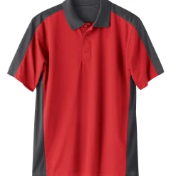 Red Kap Men's Short Sleeve Performance Knit® Two-Tone Polo Red / Charcoal Best