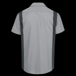Red Kap Men's Short Sleeve Performance Plus Shop Shirt With Oilblok Technology Light Grey / Charcoal Mesh Discount