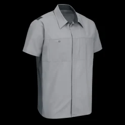 Red Kap Men's Short Sleeve Performance Plus Shop Shirt With Oilblok Technology Light Grey / Charcoal Mesh Discount