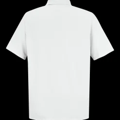 Red Kap Men's Short Sleeve Spun Polyester Pocketless Polo White New