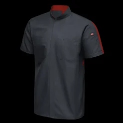 Red Kap Men's Short Sleeve Two Tone Pro+ Work Shirt with OilBlok and MIMIX® Charcoal / Fireball Hot