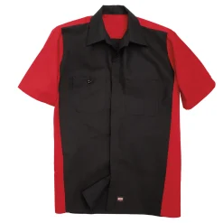 Red Kap Men's Short Sleeve Two-Tone Crew Shirt Black / Red Online