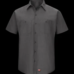 Red Kap Men's Short Sleeve Work Shirt with MIMIX® Charcoal Clearance