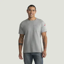 Red Kap Men's Slim Fit Cotton Pocket T-Shirt Alloy Heather Sale