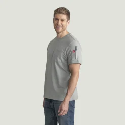 Red Kap Men's Slim Fit Cotton Pocket T-Shirt Alloy Heather Sale