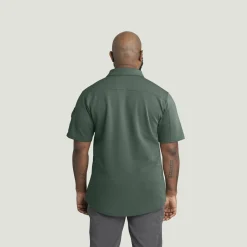 Red Kap Men's Snap Front Jersey Short Sleeve Work Shirt Dark Forest Online