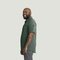 Red Kap Men's Snap Front Jersey Short Sleeve Work Shirt Dark Forest Online