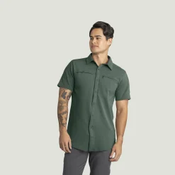 Red Kap Men's Snap Front Jersey Short Sleeve Work Shirt Dark Forest Online