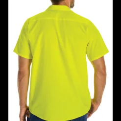 Red Kap Short Sleeve Enhanced Visibility Ripstop Work Shirt Fluorescent Yellow Sale