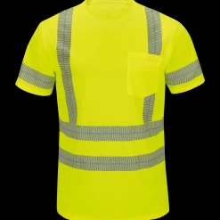 Red Kap Short Sleeve Hi-Visibility T-Shirt, Type R Class 3 Fluorescent Yellow Outlet
