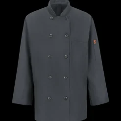 Red Kap Women's Chef Coat with OilBlok + MIMIX® Charcoal Sale