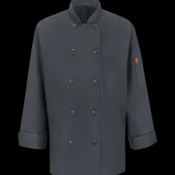 Red Kap Women's Chef Coat with OilBlok + MIMIX® Charcoal Sale