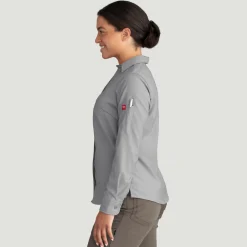 Red Kap Women's Cooling Long Sleeve Work Shirt Gravel New