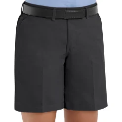 Red Kap Women's Plain Front Shorts Black New