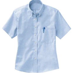 Red Kap Women's Short Sleeve Executive Oxford Dress Shirt Blue / White Stripe Best