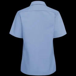 Red Kap Women's Short Sleeve Industrial Work Shirt Light Blue Discount