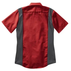 Red Kap Women's Short Sleeve Performance Plus Shop Shirt with OilBlok Technology Fireball Red / Charcoal Mesh Sale