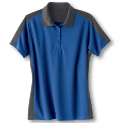 Red Kap Women's Short Sleeve Performance Knit® Two-Tone Polo Royal Blue / Charcoal Sale