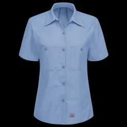 Red Kap Women's Short Sleeve Work Shirt with MIMIX® Light Blue Online