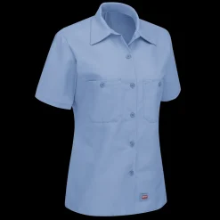Red Kap Women's Short Sleeve Work Shirt with MIMIX® Light Blue Online